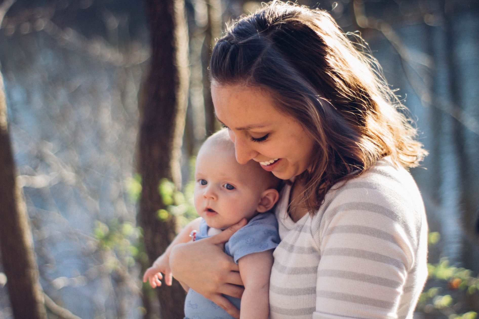 Young mother and baby.